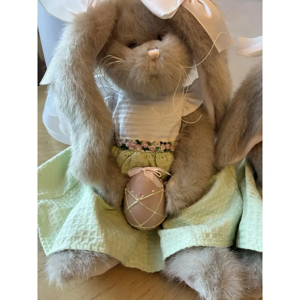 Vtg Bearington Collection Meg Egg Easter Bunny Rabbits Plush Twin Sister Lot 2